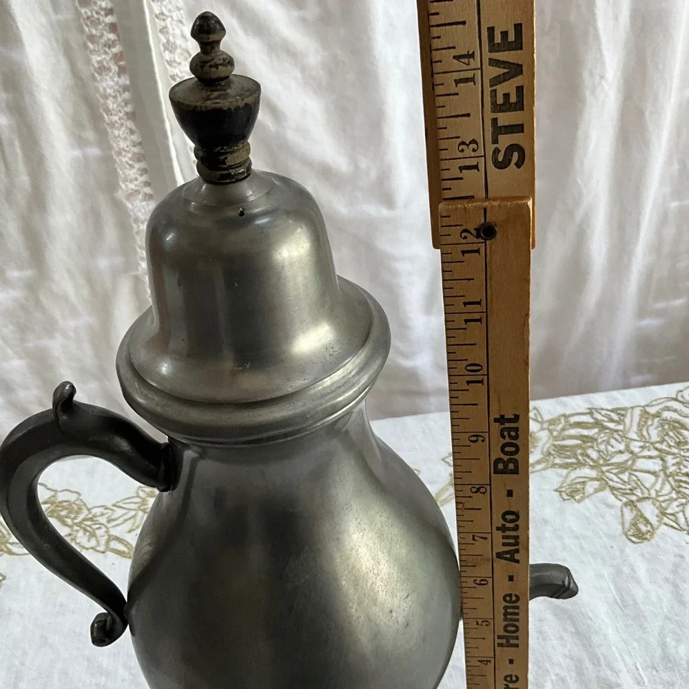 Vintage CK Kurz Tiel Handgemaakt Real Pewter Coffee Tea Urn Samovar 15